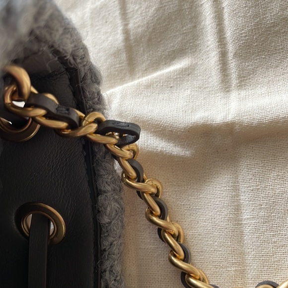 Tory Burch Fleming Soft Boucle Mini Bucket Bag Carbon Style 89764 NWT - Picture 16 of 16